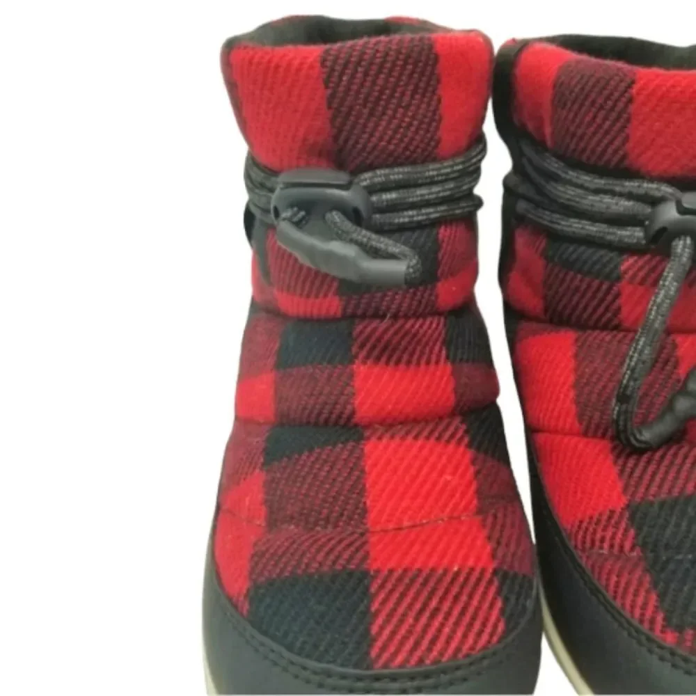 Sorel Whitney Short Dahlia Red Plaid Boot Size 7